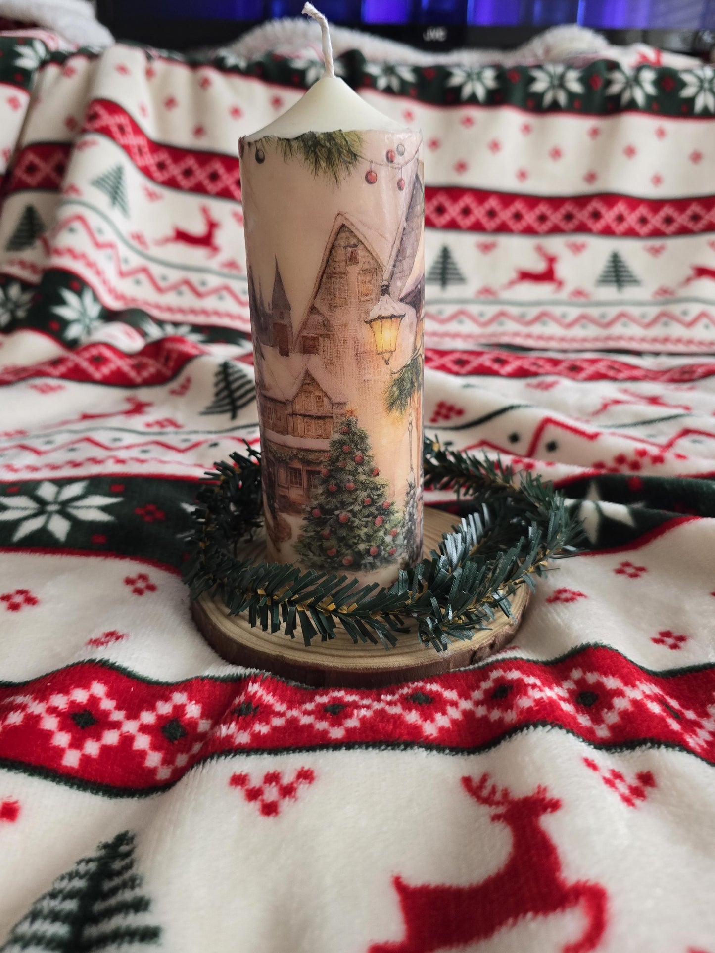 Decoupage Winter Candles