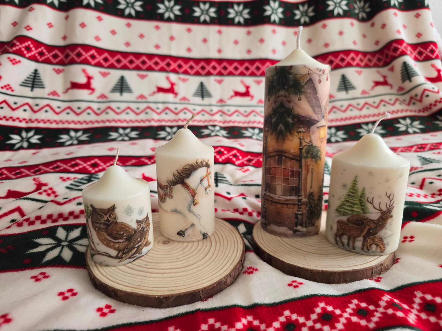 Decoupage Winter Candles